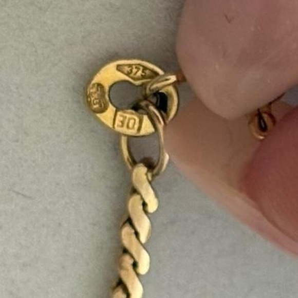 Vintage DE 375 Solid 9k Gold S Link Serpentine Chunky Necklace Chain 17.5” Long - Picture 7 of 9